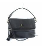 ケイトスペード KATE SPADE ショルダーバッグ ハンド 2WAY レザー ロゴ タッセル 黒 ブラック ■GY18 /MQ