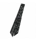 Mizza ミッツァ スカーフ 絹 シルク ヒョウ柄 レオパード ロゴ 総柄 黒 ブラック 15LEO106I603 /XZ ■OH ■GY18