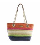 ケイトスペード KATE SPADE トートバッグ かごバッグ ワンショルダー チェーン ロゴプレート ゴールド金具 マルチカラー PXRU4019 /XZ ■GY18