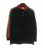 グッチ GUCCI ポロシャツ 長袖 シェリーライン ロゴ XS 黒 ブラック 545784 XJAG4 /XZ ■GY17