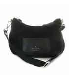 ケイトスペード KATE SPADE ショルダーバッグ セカンドバッグ ポーチ ナイロン レザー 皮革 ロゴ 黒 ブラック 金 ゴールド /MP ■GY18
