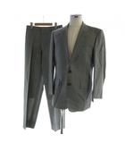 バーバリーズ Burberrys ヴィンテージ シングルスーツ 上下 テーラードジャケット 背抜き サイドベンツ パンツ ジップフライ ロゴ 長袖 ネーム刺繍入り グレー ■GY11 /MQ