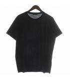 プラダ PRADA 2025年製 Tシャツ カットソー 半袖 クルーネック ロゴ 刺繍 M 黒 ブラック UJN884 R232 13MP /XZ ■GY18