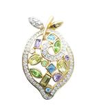 スワロフスキー SWAROVSKI ピンブローチ アクセサリー ロゴ ラインストーン マルチカラー ゴールド色 ■GY05 /MQ