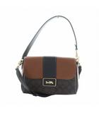 コーチ COACH グレース ショルダー バッグ カラーブロック シグネチャー キャンバス ハンド 2WAY 斜めがけ レザー ロゴ PVC レザー 茶 ブラウン CJ633 ■GY18 /MQ