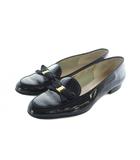 サルヴァトーレフェラガモ Salvatore Ferragamo パンプス レザー ヴァラ リボン ヒール ロゴ 6.5 24cm 黒 ブラック ■GY11 /MQ