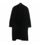 アクアスキュータム AQUASCUTUM ステンカラー コート アウター ウール シルク ロング クラブチェック ライナー付き 比翼ボタン 36 S 紺 ネイビー /XZ ■GY17
