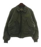 アルファ ALPHA インダストリーズ INDUSTRIES CWU-45/P USA製 80s ヴィンテージ フライトジャケット ブルゾン アウター ナイロン ジップアップ L カーキ 8415-00-310-1133 /XZ ■GY18