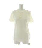 ポロシャツ Tシャツ カットソー 半袖  ヘンリーネック ノーカラー イタリア製 42 白 ホワイト 811895 /MP ■GY99