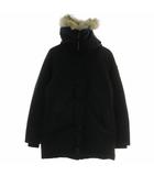 カナダグース CANADA GOOSE ジャスパーパーカ JASPER PARKA ダウンジャケット アウター ファー コヨーテ フード ハイネック ジップアップ ロゴ ワッペン S 黒 ブラック 3438JM /XZ ■GY18