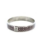 コーチ COACH バングル ブレスレット アクセサリー シグネチャー ロゴ シルバー色 茶 ブラウン ■GY18 /MQ