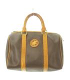 ハンティングワールド HUNTING WORLD ミニボストンバッグ ハンドバッグ レザー PVC ロゴ 茶 ブラウン /MN2 ■GY18