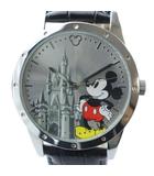 ディズニー Disney AUTHENTIC ORIGINAL 腕時計 ウォッチ クォーツ ミッキー ロゴ レザーベルト シルバー色 ■GY18 /MQ