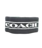 コーチ COACH ヘアバンド ニット ロゴ 内側フリース 黒 ブラック /AH20 ■GY18