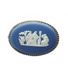 ウェッジウッド WEDGWOOD ピンブローチ アクセサリー ジャスパー カメオ ラウンド 青 ブルー ■GY11 /MQ