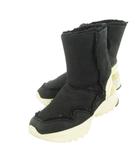 コーチ COACH ムートンブーツ スエード 型押し シグネチャー ロゴ 24.0cm 黒 ブラック G3329 /CK1 ■GY11