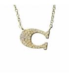 コーチ COACH ネックレス アクセサリー ペンダント ロゴ ラインストーン ゴールド色 ■GY18 /MQ