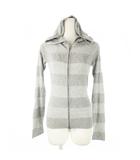 アルマーニエクスチェンジ A/X ARMANI EXCHANGE ニットパーカー ダブルジップ 長袖 ロゴ刺繍 インターシャ ボーダー 小さいサイズ XS グレー /CK20 ■GY17