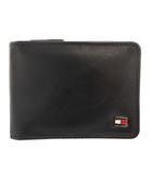 トミーヒルフィガー TOMMY HILFIGER 二つ折りレザーカードケース パスケース ラウンドファスナー ロゴ 黒 ブラック /GV ■GY18