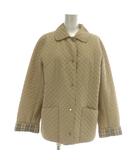 バーバリー BURBERRY キルティングジャケット ブルゾン アウター 中綿 ステンカラー 裏地ノバチェック 9 M ベージュ /XZ ■GY17