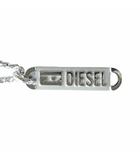 ディーゼル DIESEL ネックレス アクセサリー ペンダント プレート ロゴ BRAVE シルバー色 ■GY18 /MQ