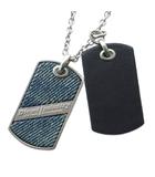 ディーゼル DIESEL ネックレス アクセサリー ペンダント ドッグタグ デニム レザー ロゴ シルバー色 ■GY18 /MQ