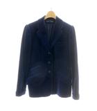テーラードジャケット ブレザー 長袖 アウター ベロア 総裏地 サイドベンツ 日本製 青 ブルー /MP ■GY18