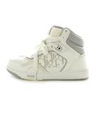 ディオール Dior B27 HIGH オブリーク スニーカー ハイカット トロッター レザー 35 25.5cm 白 ホワイト 灰 グレー /MP ■GY42