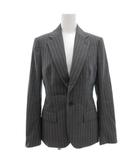 テーラードジャケット ブレザー シングル 1B 総裏地 ノッチド ストライプ ウール 2 グレー /GV