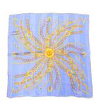 セリーヌ CELINE スカーフ ロゴ チェーン 総柄 青 ブルー /AE ■GY18