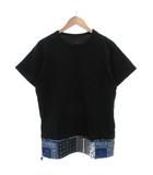 ソフネット SOPHNET. フェイクレイヤード ポケットT FAKE LAYERED POCKET T Tシャツ 半袖 クルーネック バンダナ柄 切替 S 黒 ブラック SOPH-180050 /GV ■GY18