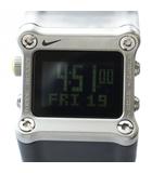 ナイキ NIKE hammer watch 腕時計 ウォッチ クォーツ ロゴ デジタル デイト カレンダー付き シルバー色 WC0021 ■GY11 /MQ