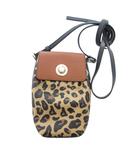 コールハーン COLE HAAN セルフォン クロスボディ ショルダー バッグ ポシェット レオパード ヒョウ柄 斜めがけ ベージュ /JS ■GY11