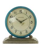 セイコー SEIKO ジャンク品 EIKOSHA 英工舎 置き時計 目覚まし時計 手巻き ゼンマイ式 アナログ 2針 青 ブルー /XZ ■GY18