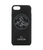 オメガ OMEGA ノベルティ シーマスター iPhoneケース カバー SE2 7 8 ロゴ プリント 黒 ブラック /XZ ■GY18