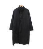 バーバリー BURBERRY コート スタンドカラー フロントフライ ライナー付 シルク混 ロング丈 M 黒 ブラック /AE ■GY18