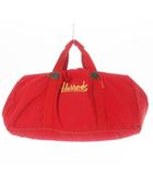 ハロッズ Harrods ボストンバッグ 2way ショルダーバッグ 大容量 ナイロン ロゴ刺繍 赤 レッド /CK3 ■GY11