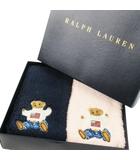 ラルフローレン RALPH LAUREN ポロベア 刺繍 ハンドタオル 2枚セット ロゴ 紺 ネイビー ピンク /CK28 ■GY18
