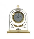 ミキモト MIKIMOTO ジャンク品 置き時計 ウォッチ クォーツ ローマン パール ゴールドカラー 金色 /MQ ■GY18