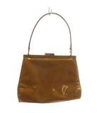 グッチ GUCCI オールドグッチ ヴィンテージ ハンドバッグ ワンハンドル エナメル がま口 ロゴ 茶色 ブラウン 000 2046 0301 /XZ ■GY18