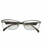 ポリス POLICE 眼鏡 メガネ 度なし セルフレーム チタン スクエア ロゴ 57□15-140 シルバー色 赤 レッド V8420J /XZ ■GY11