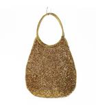 アンテプリマ ANTEPRIMA ハンドバッグ ワイヤーバッグ ラウンド ドロップ型 茶 ブラウン ゴールドカラー /CK11 ■GY18