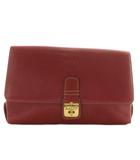 バリー BALLY クラッチバッグ セカンドバッグ レザー ターンロック ロゴ ゴールド金具 赤 レッド /XZ ■GY18