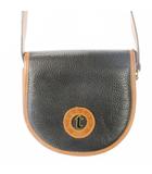 ア・テストーニ a.testoni DINAMICO ショルダーバッグ ポシェット レザー 革 配色 ロゴ 黒 ブラック 茶 ブラウン /CK3 ■GY11