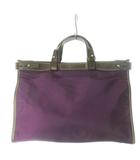 ステファノ マーノ STEFANO MANO ビジネスバッグ ブリーフケース ナイロン レザー 革 ベルトデザイン 紫 パープル /CK8 ■GY11