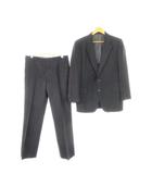 バーバリーズ Burberrys シングルスーツ 2点セット セットアップ テーラードジャケット 背抜き スラックス ストレート ウール ストライプ 165AB4 紺 ネイビー /AH14 ■GY18