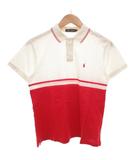 ポロゴルフ ラルフローレン POLO GOLF RALPH LAUREN ポロシャツ 半袖 バイカラー ポニー刺繍 鹿の子 M 赤 レッド 白 ホワイト /GV ■GY17