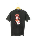 ステューシー STUSSY Make the Music with your mouth Tシャツ カットソー 半袖 クルーネック プリント コットン S 黒 ブラック /AH18 ■GY17