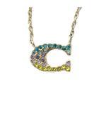 コーチ COACH ネックレス ペンダント アクセサリー Cロゴ ラインストーン グラデーション ゴールドカラー 金色 ■GY18 /MQ