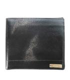 プラダ PRADA 二つ折り財布 ウォレット 小銭入れあり レザー 革 ロゴプレート 黒 ブラック /CK27 ■GY18